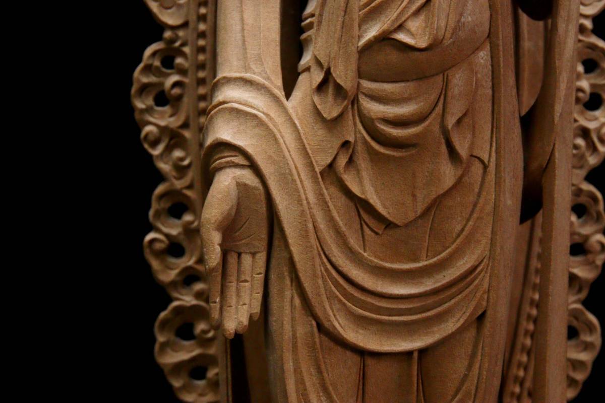 ◇錵◇2 仏教美術 高村光雲復刻 白檀製 聖観音復刻像 36cm 51/
