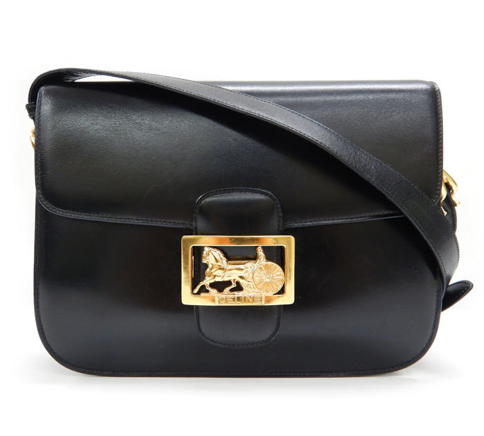 CELINE オールドセリーヌ レザーショルダーバッグ FB2366 ホース 