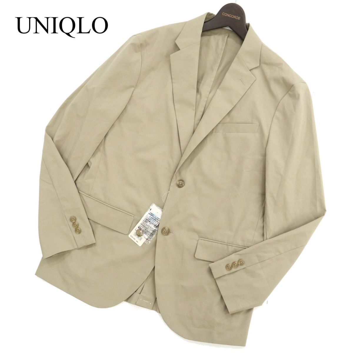 【新品 未使用】 UNIQLO ユニクロ 通年 SLIM FIT 感動ジャケット★ 2B テーラード ジャケット Sz.L　メンズ ベージュ　C3T02495_3#O