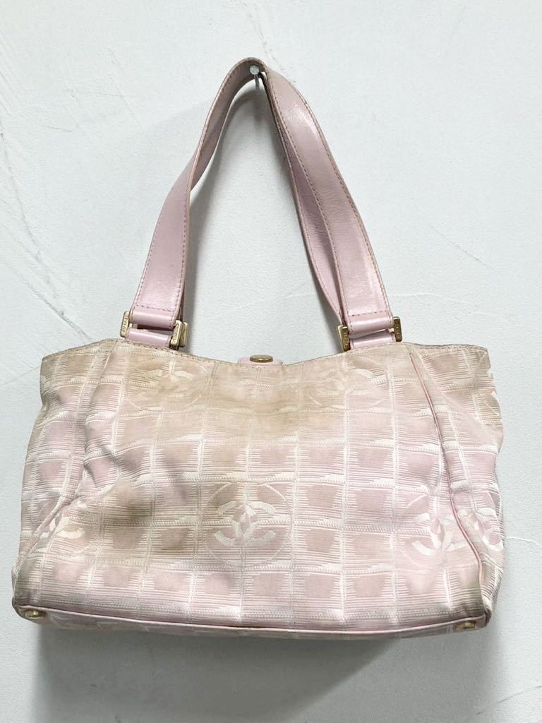 ☆ CHANEL シャネル トートバッグ ハンドバッグ レザー×キャンバス ピンク