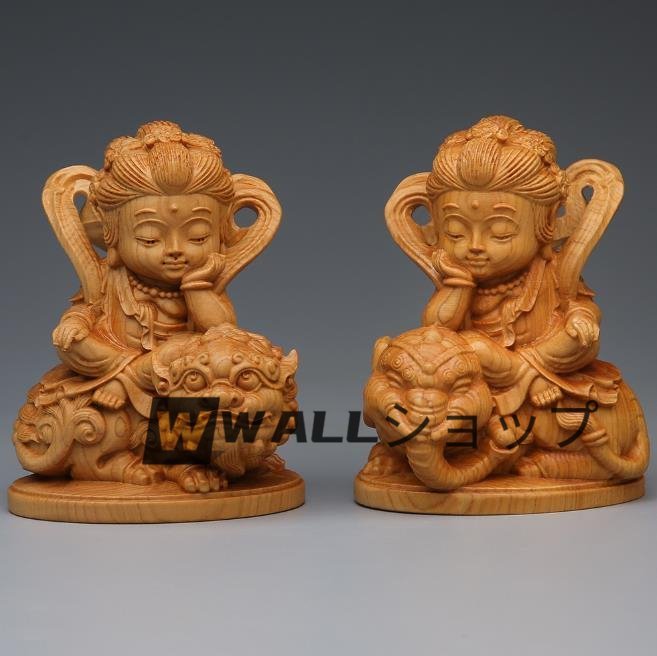 ◇錵◇ 仏教美術 松井康琳 木彫 観音菩薩像 42.5cm 共箱 仏像唐物骨董