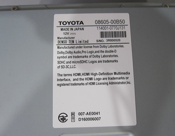 ☆動作未確認 TOYOTA トヨタ 純正 SDナビ DENSO TEN NSZT-W68T 送料1