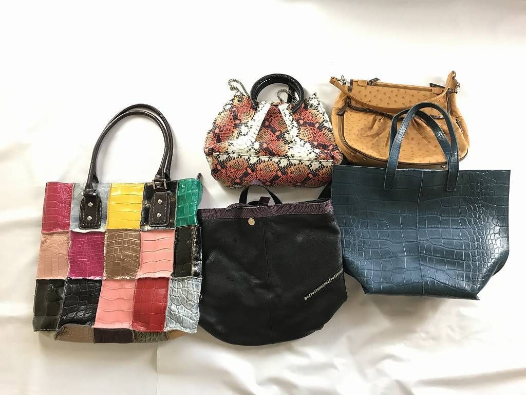 1円 美品 パイソン クロコダイル ハンドバッグ トートバッグ等 大量セット HV022