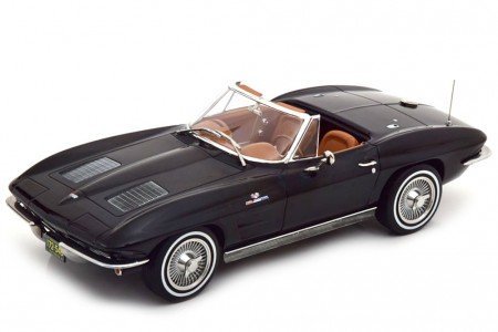 189055 Norev ノレヴ 1/18 ミニカー ダイキャストモデル 1963年モデル シボレー CHEVROLET - CORVETTE STINGRAY SPIDER 1963 ブラック