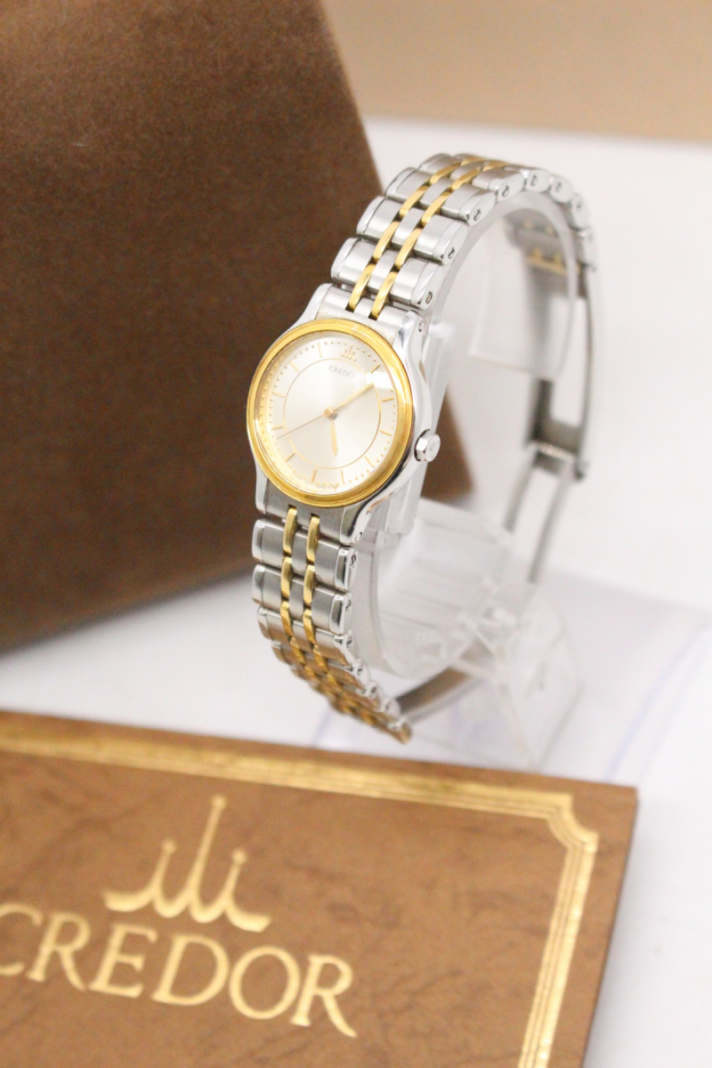 【2025，限定セール】 ト足 SEIKO/セイコー クレドール CREDOR 腕時計 7371-0040 18KT BEZEL シルバー文字盤 ケースあり CE910EWL84(クレドール)｜売買されたオークション情報、yahooの商品情報をアーカイブ公開 - オークファン クレドール