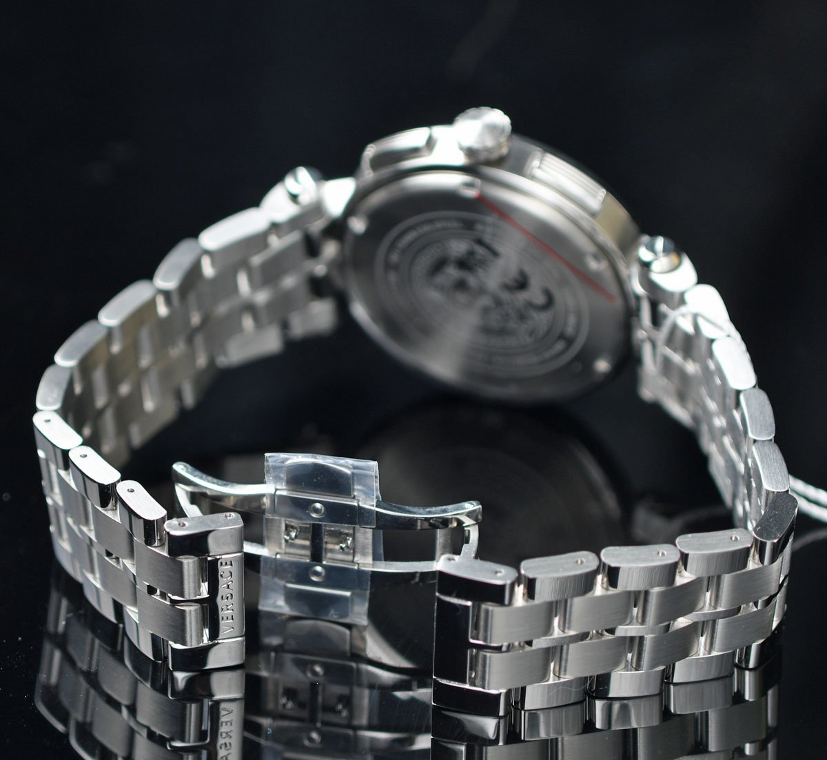 ヴェルサーチVERSACE 高級スイス製クロノグラフ 50m防水 激レア日本未 
