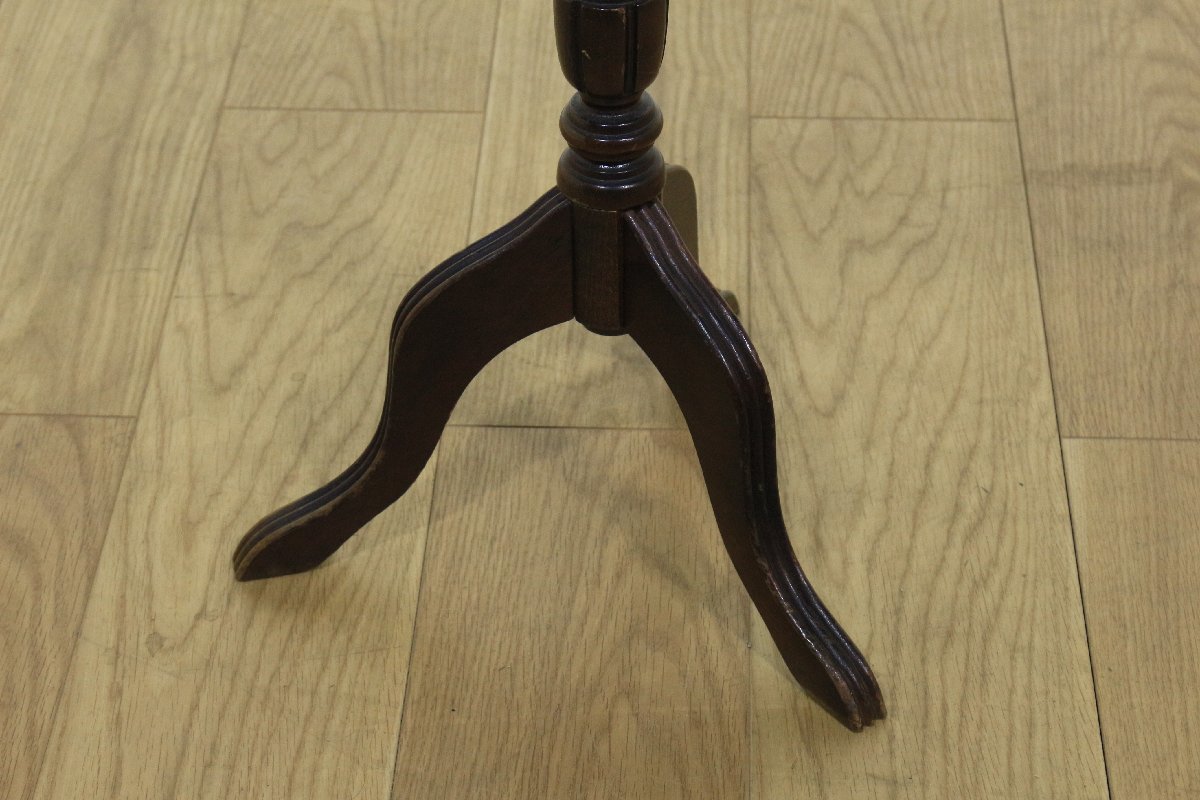 イギリスアンティーク☆サイドテーブル☆天板革張り☆木製家具