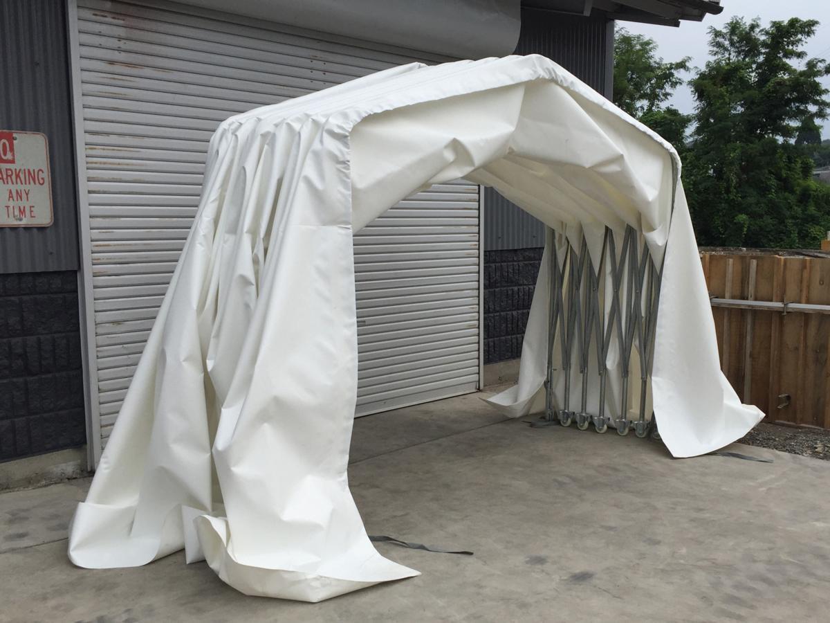BELLOWS SHED（ベローズシェッド）伸縮式移動簡易テント [ 車庫 テント 倉庫 ガレージ 折り畳み 雨除け 屋根 ]