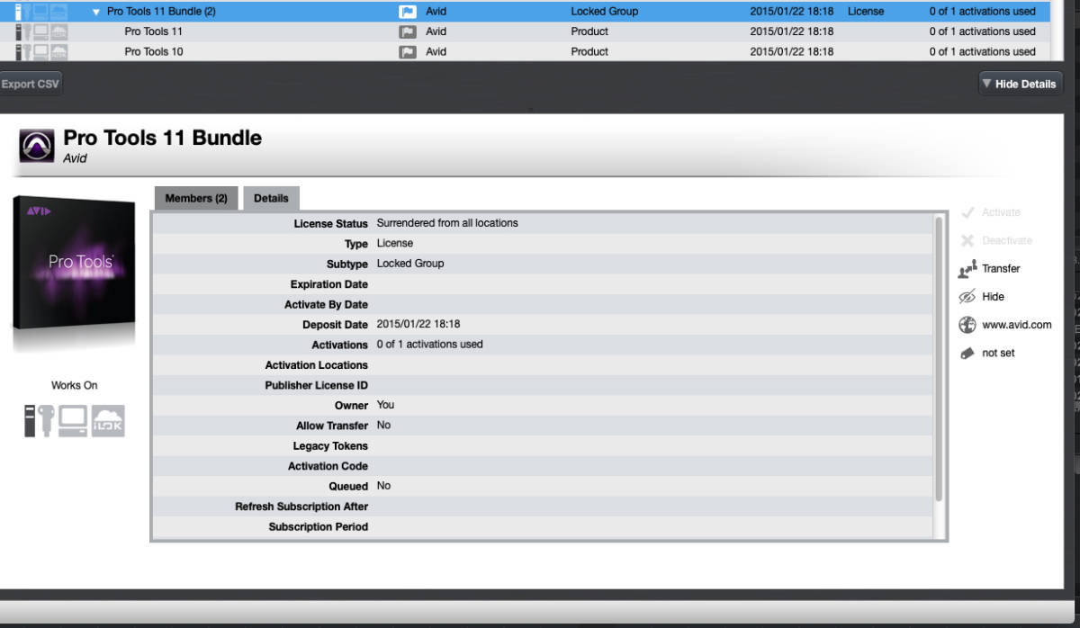 AVID Protools(Studio) 永続ライセンス　譲渡_4