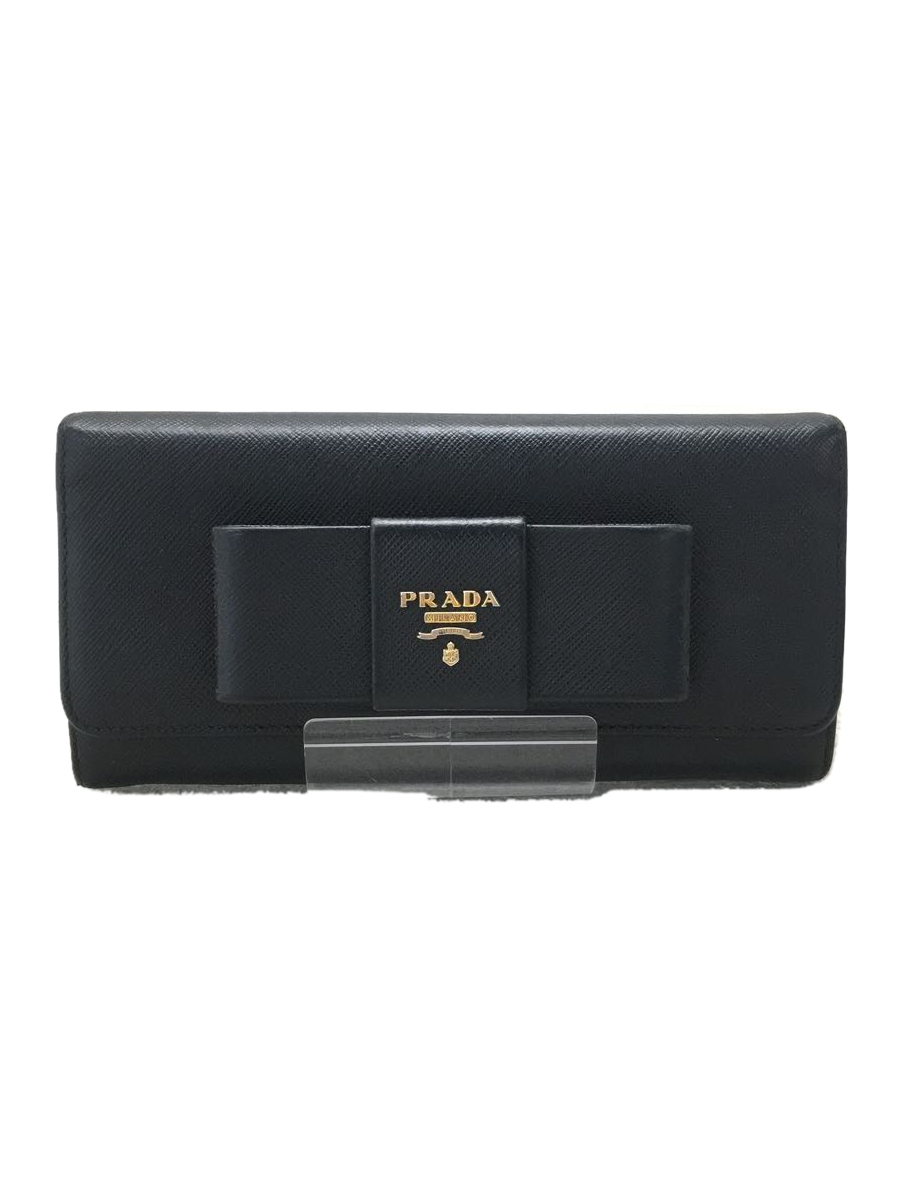 PRADA◇長財布/レザー/BLK/1MH132 プラダ 長財布 prada PRADA◇長財布⁄--