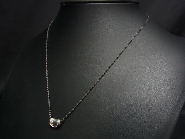 1円 TIFFANY&Co. ティファニー エルサペレッティ ビーン SV925 ネックレス ペンダント アクセサリー レディース シルバー系 AG6543トN