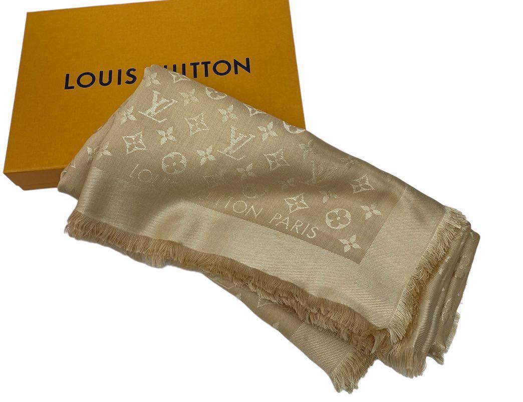 超美品！LOUIS VUITTON ルイヴィトン モノグラム柄シルク×ウール大判