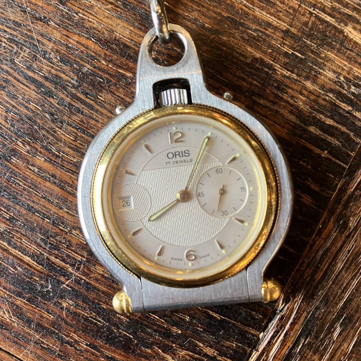 ORIS スモールセコンド オリス 0 SS 手巻き 裏スケ 17石 懐中 デイト 