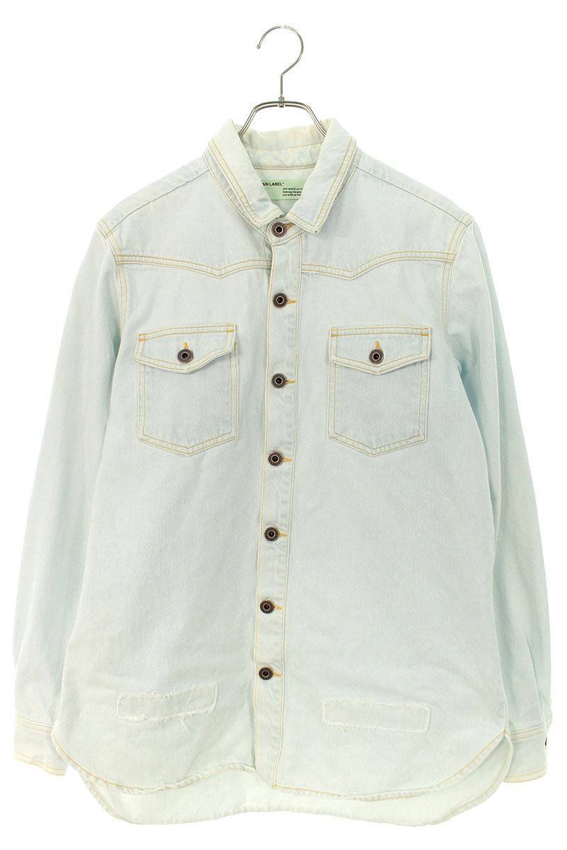 オフホワイト OFF-WHITE 17AW OMGA014F17386070 サイズ:S バックバイアスデニムオーバーサイズ長袖シャツ 中古 BS99