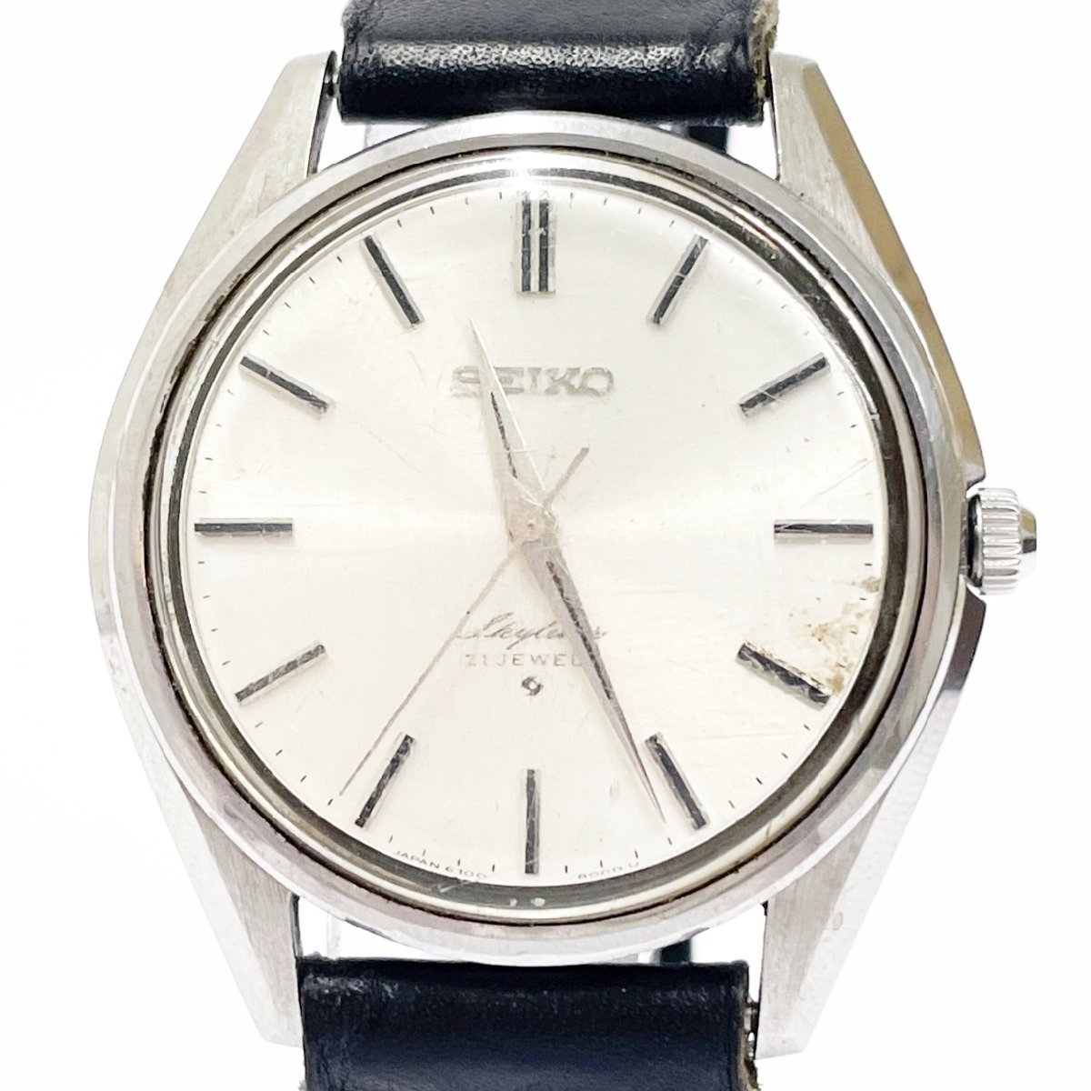 【1円スタート】SEIKO セイコー 6100-8000 スカイライナー 21石 SS シルバー文字盤 手巻き メンズ腕時計 162458