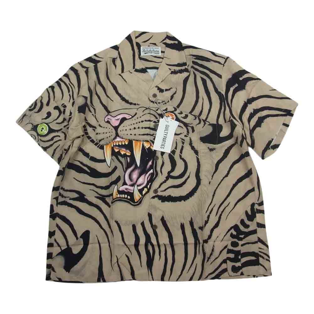 WACKO MARIA ワコマリア × TIM LEHI ティム リーハイ ハワイアン 半袖 シャツ ベージュ系 M【新古品】【未使用】【中古】 WACKO LEHI TIM マキシマム ザ SHIRT⁄アロハシャツ⁄L