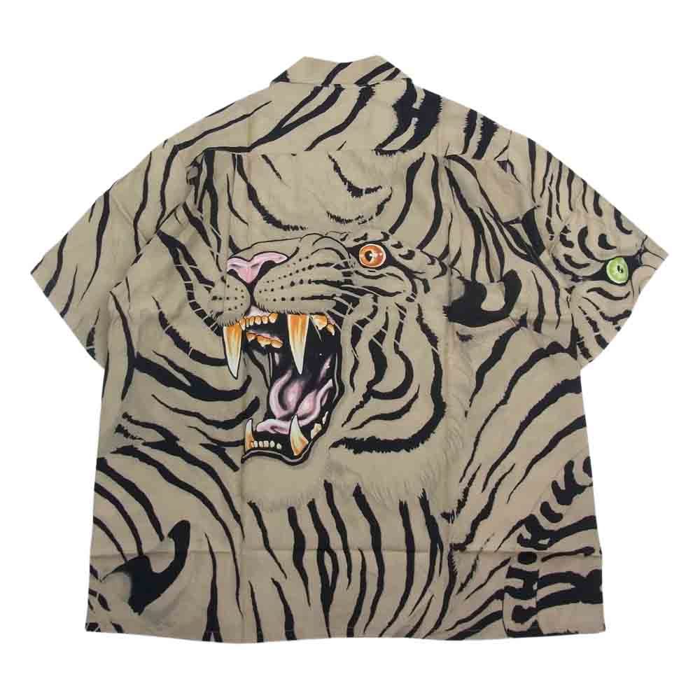WACKO MARIA ワコマリア × TIM LEHI ティム リーハイ ハワイアン 半袖 シャツ ベージュ系 M【新古品】【未使用】【中古】 WACKO LEHI TIM マキシマム ザ SHIRT⁄アロハシャツ⁄L