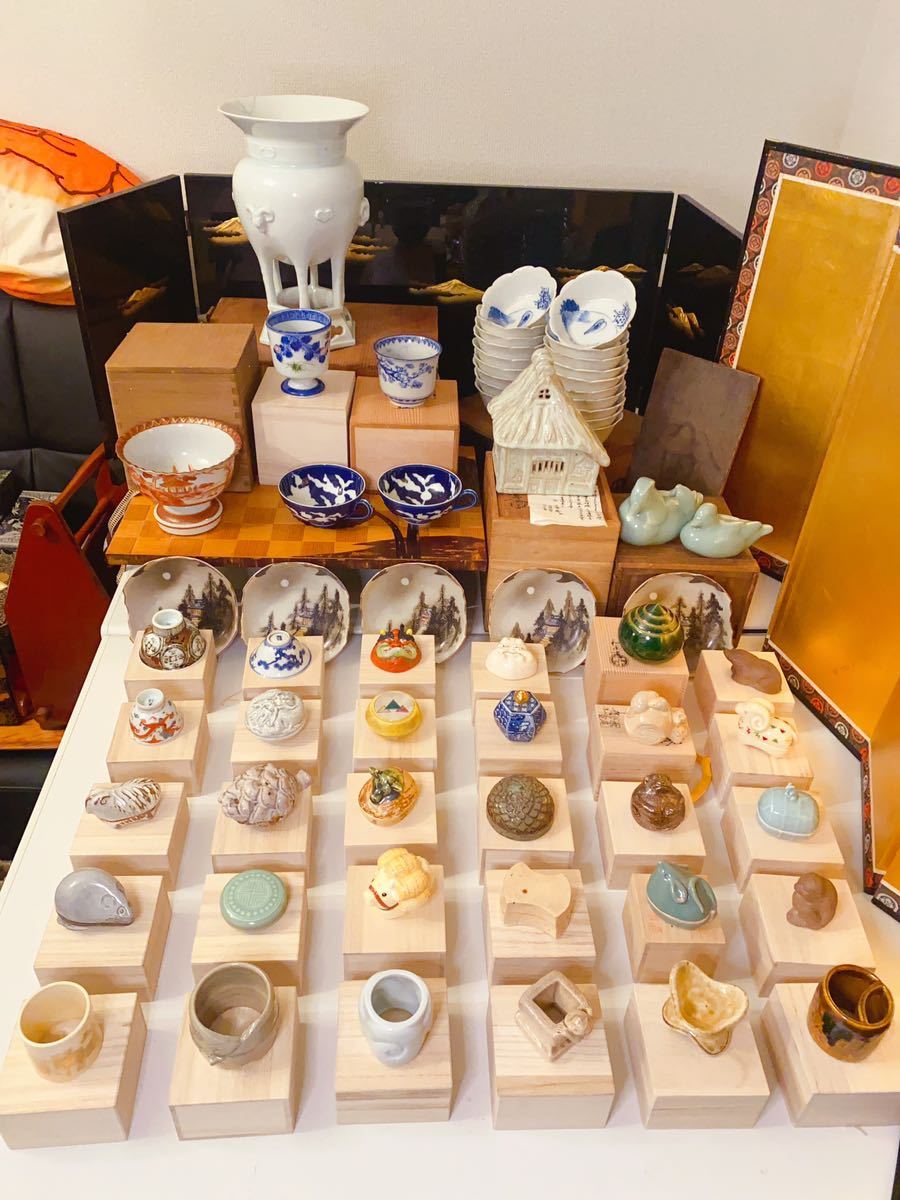 ☆ 希少 昭和40年代 細密彫 中国古玩 12kg 名工 茶道具 作家物 東山 永寿