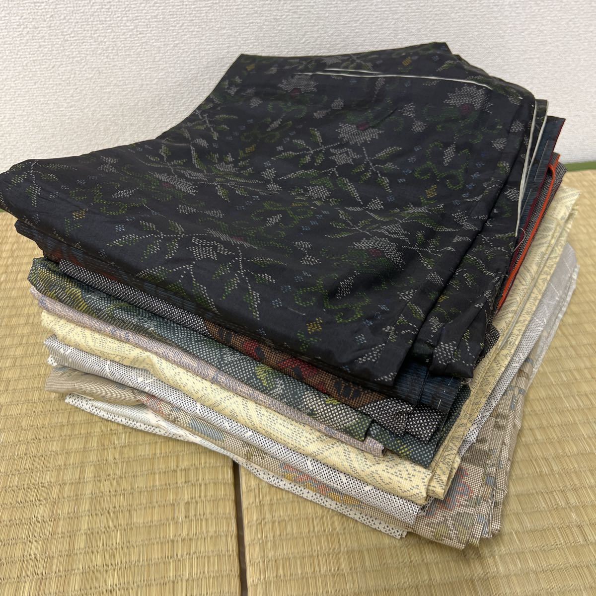 紬　着物　まとめて　10品　リメイク 材料 ハンドメイド 生地　着付け練習　大島　SE42