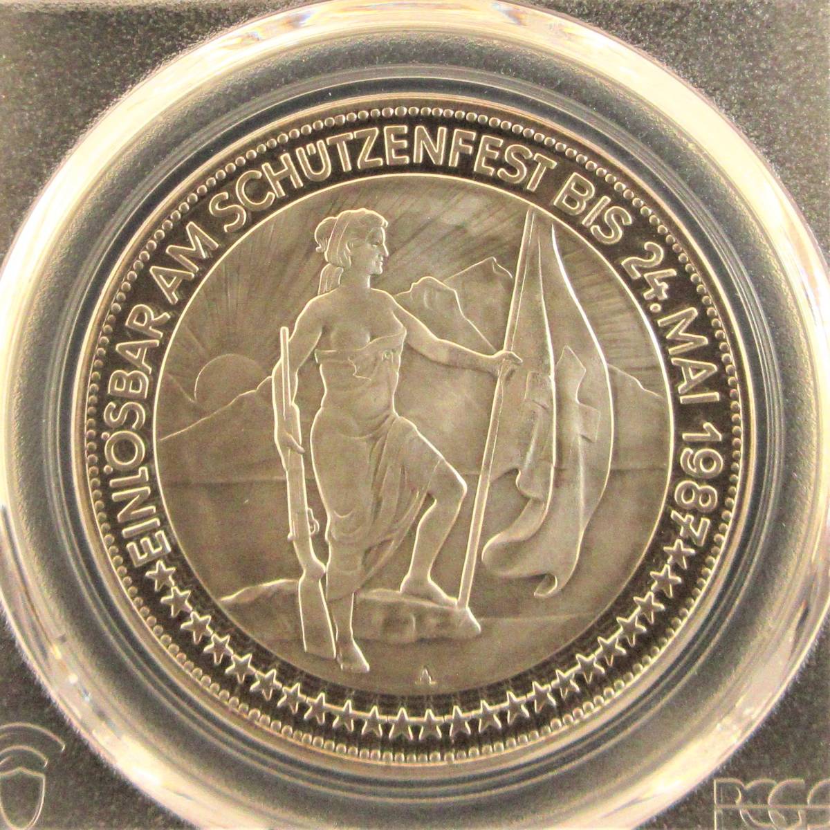 ≪世界に10枚・最高鑑定≫1987A スイス 50フラン 大型銀貨 PCGS