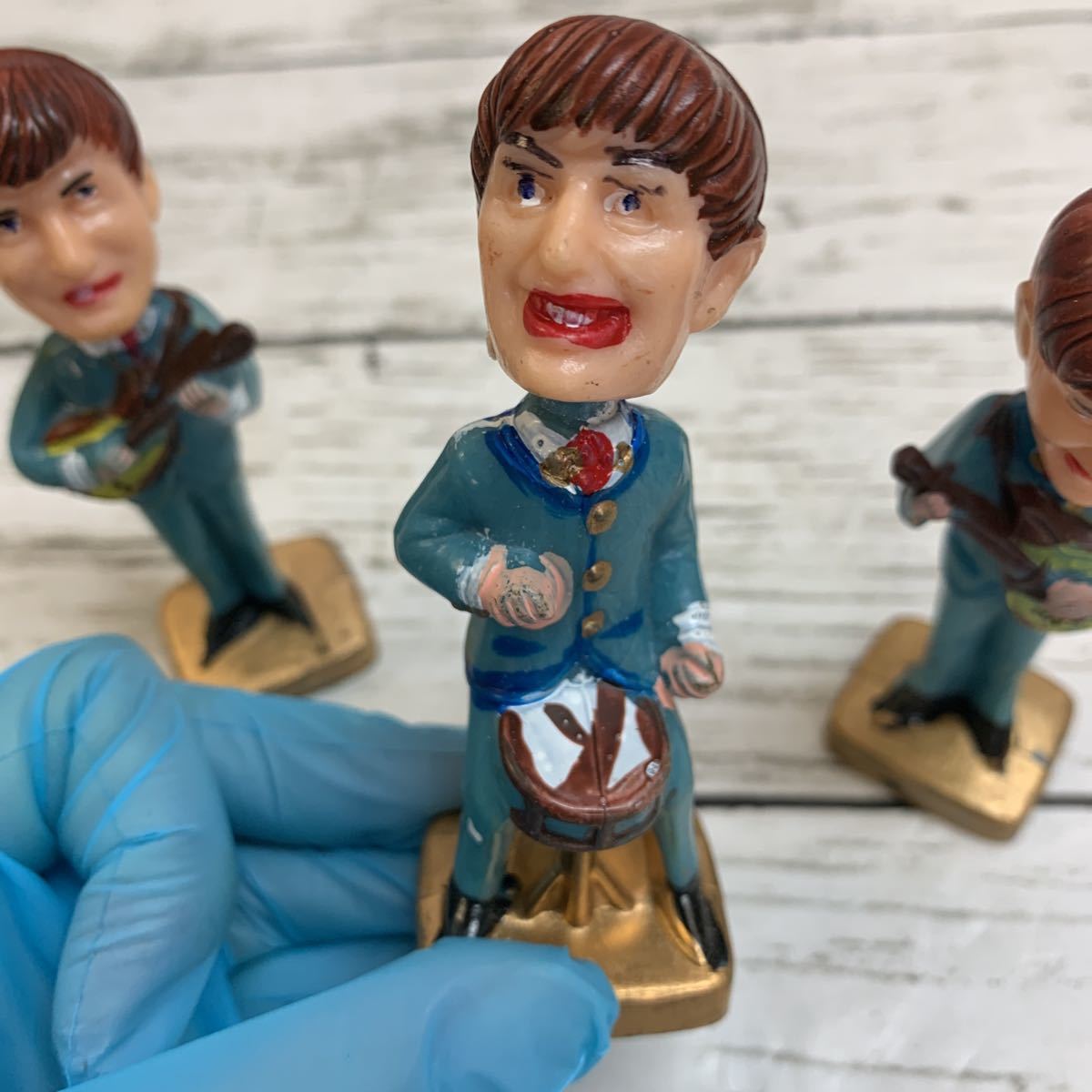 長期保管品】THE BEATLES 首振り人形 4体セット 香港製 ビートルズ