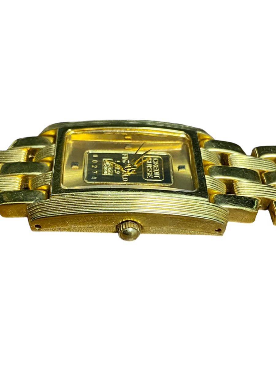12275 K24 FINE GOLD 999.9 CREDIT SUISSE インゴット1g クォーツ時計