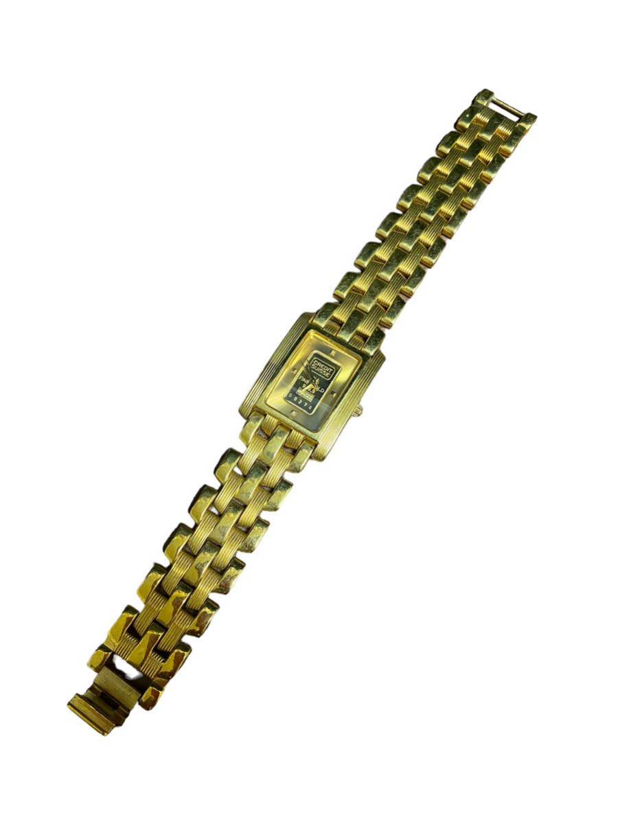 12275 K24 FINE GOLD 999.9 CREDIT SUISSE インゴット1g クォーツ時計