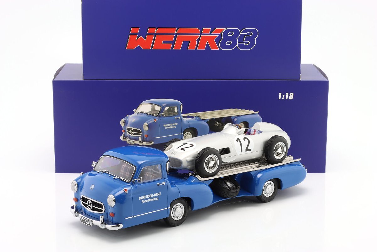 Werk83 1/18 Mercedes Benz Renntransporter Blaue Wunder 1955 + W196 #12　メルセデス　ベンツ