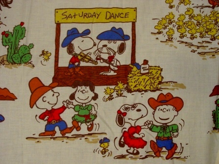 スヌーピー　ウエスタン村　フィットシーツ　ビンテージ　発色良好