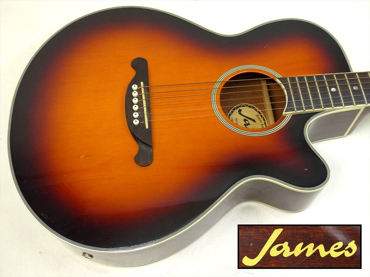〓 1) James/ジェームズ エレアコギター JE40WB ソフトケース付き