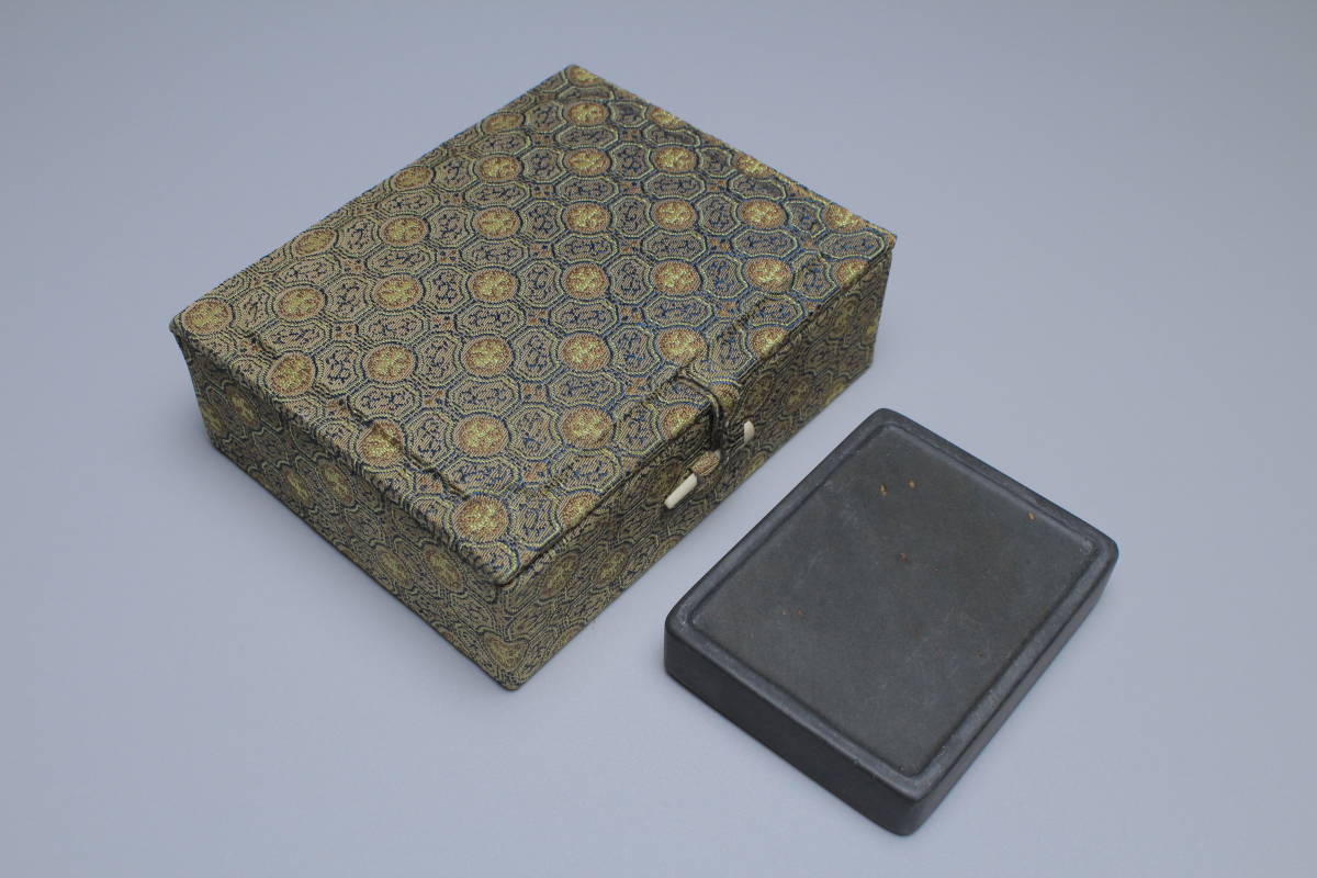 書道硯 歙州硯 楕円型 6吋｜書道 【正一】L05381 時代物 古硯