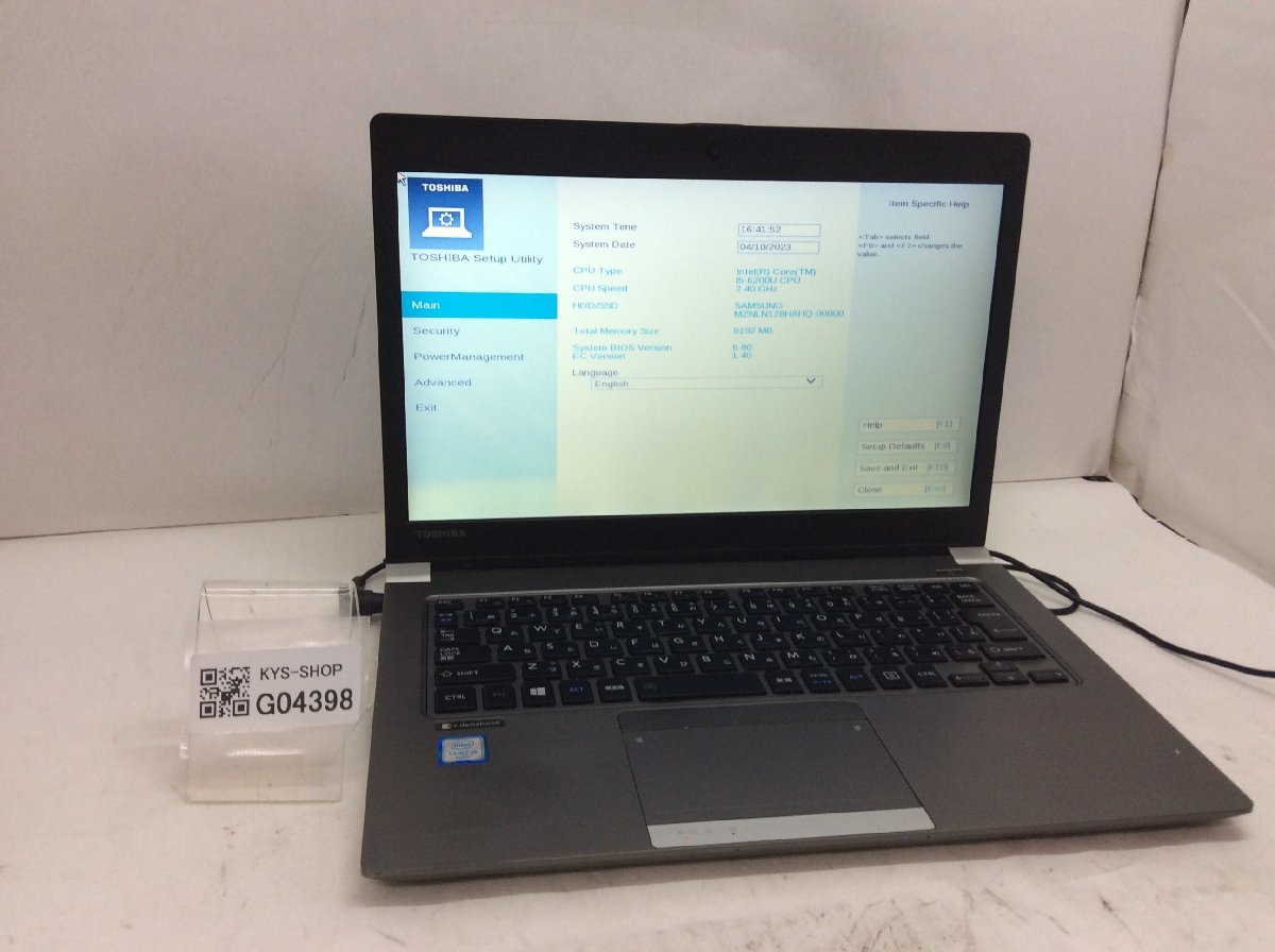 ジャンク/ TOSHIBA dynabook R63/D PR63DEAA547AD11 Intel Core i5