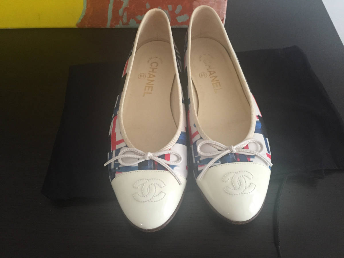 CHANEL 37サイズ シャネルmary jane 柄 本物 バレエシューズ 可愛い 