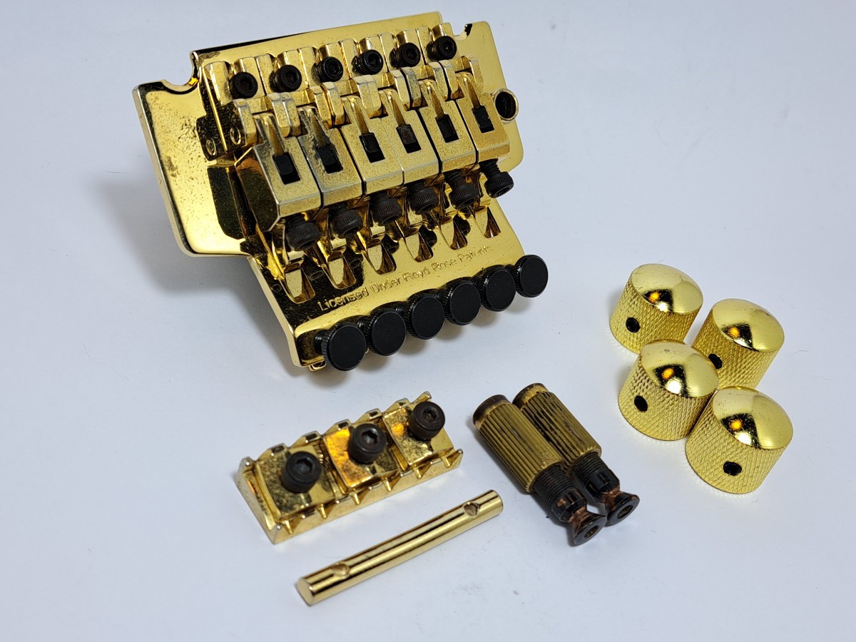 【ジャンク】 フロイドローズ Floyd Rose ゴールド トレモロ ブリッジ 部品 パーツ