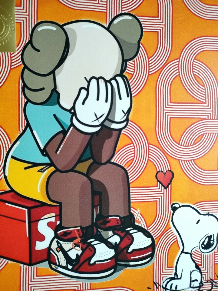 カウズ snoopy Kaws スヌーピー 絵 ラスト1 世界限定100点 正規品DEATH