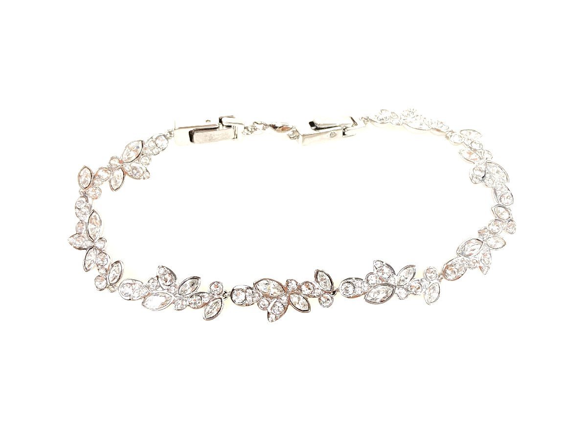 スワロフスキー SWAROVSKI クリスタル リーフ ブレスレット シルバー