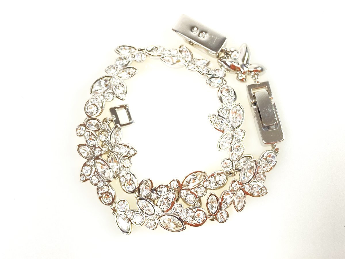 スワロフスキー SWAROVSKI クリスタル リーフ ブレスレット シルバー