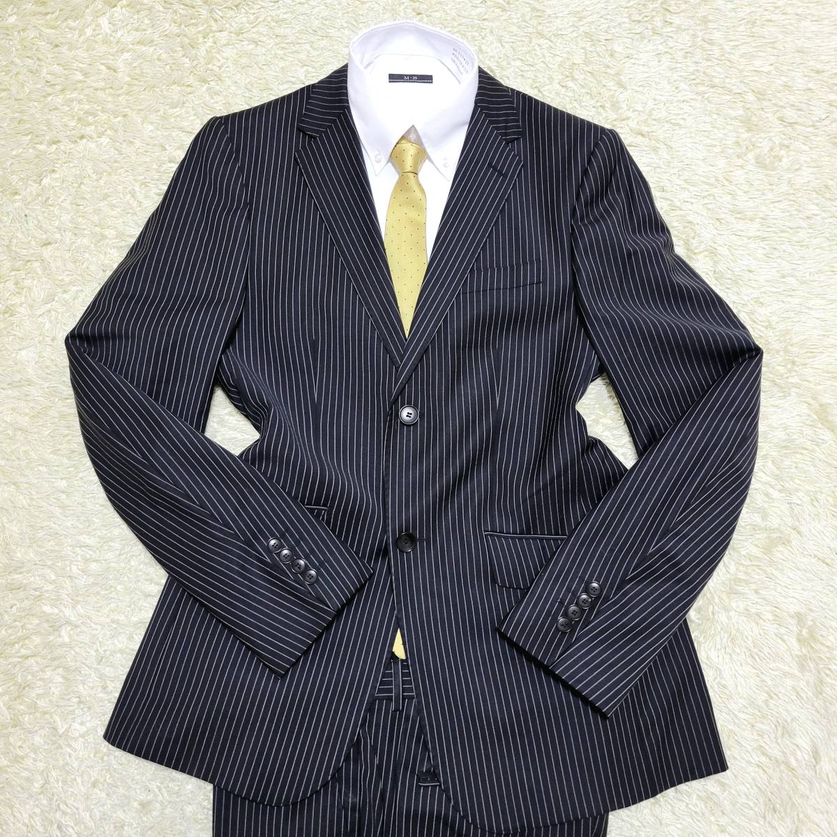 ZARA メンズ 日本 スーツ カジュアルスーツ セットアップ (ブラック 