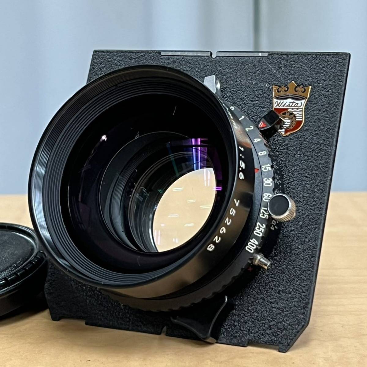 M143 Nikon ニコン NIKKOR-W 210mm f5.6 大判用 レンズ Copal 1 シャッター Wista ボード 前後キャップ 付き 端に薄カビあり