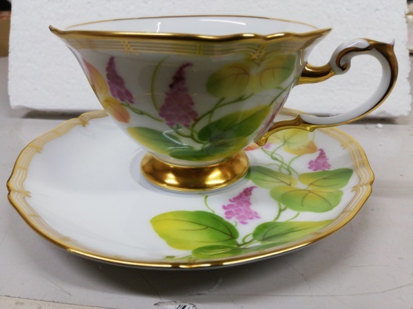 美品 大倉陶園 花源氏 葛 カップ＆ソーサー 1客 ティー コーヒー The Okura SC5107SN94100