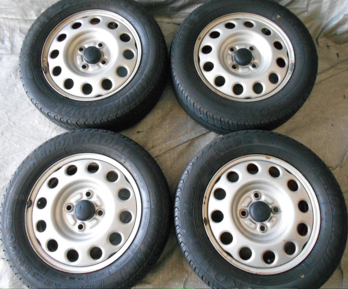 ●●2304-230LL ダイハツ ネイキッド 純正スチール 鉄ホイール 13×4.50B +45 PCD100 165/65R13 4本セット ノア GRASS +53 のパーツレビュー 4本セット 13×4.5J(+45