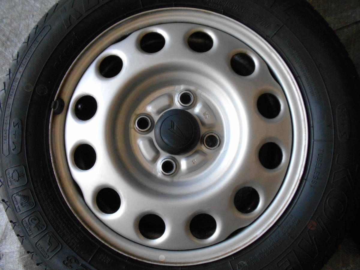 ●●2304-230LL ダイハツ ネイキッド 純正スチール 鉄ホイール 13×4.50B +45 PCD100 165/65R13 4本セット ノア GRASS +53 のパーツレビュー 4本セット 13×4.5J(+45