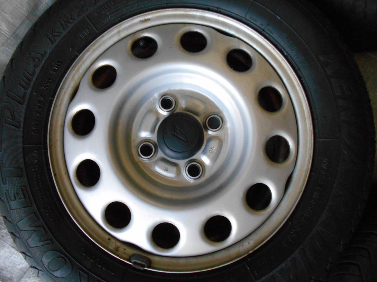 ●●2304-230LL ダイハツ ネイキッド 純正スチール 鉄ホイール 13×4.50B +45 PCD100 165/65R13 4本セット ノア GRASS +53 のパーツレビュー 4本セット 13×4.5J(+45