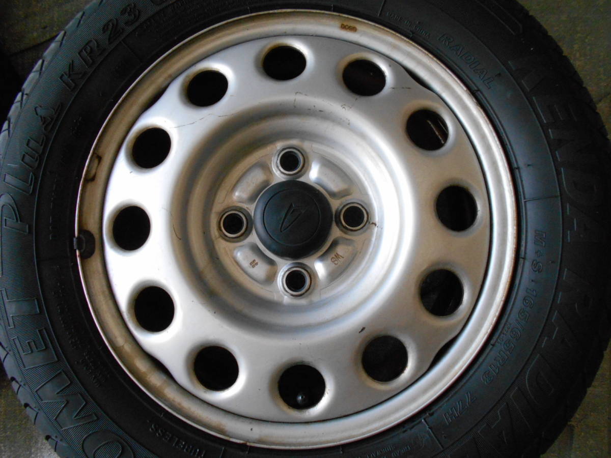 ●●2304-230LL ダイハツ ネイキッド 純正スチール 鉄ホイール 13×4.50B +45 PCD100 165/65R13 4本セット ノア GRASS +53 のパーツレビュー 4本セット 13×4.5J(+45