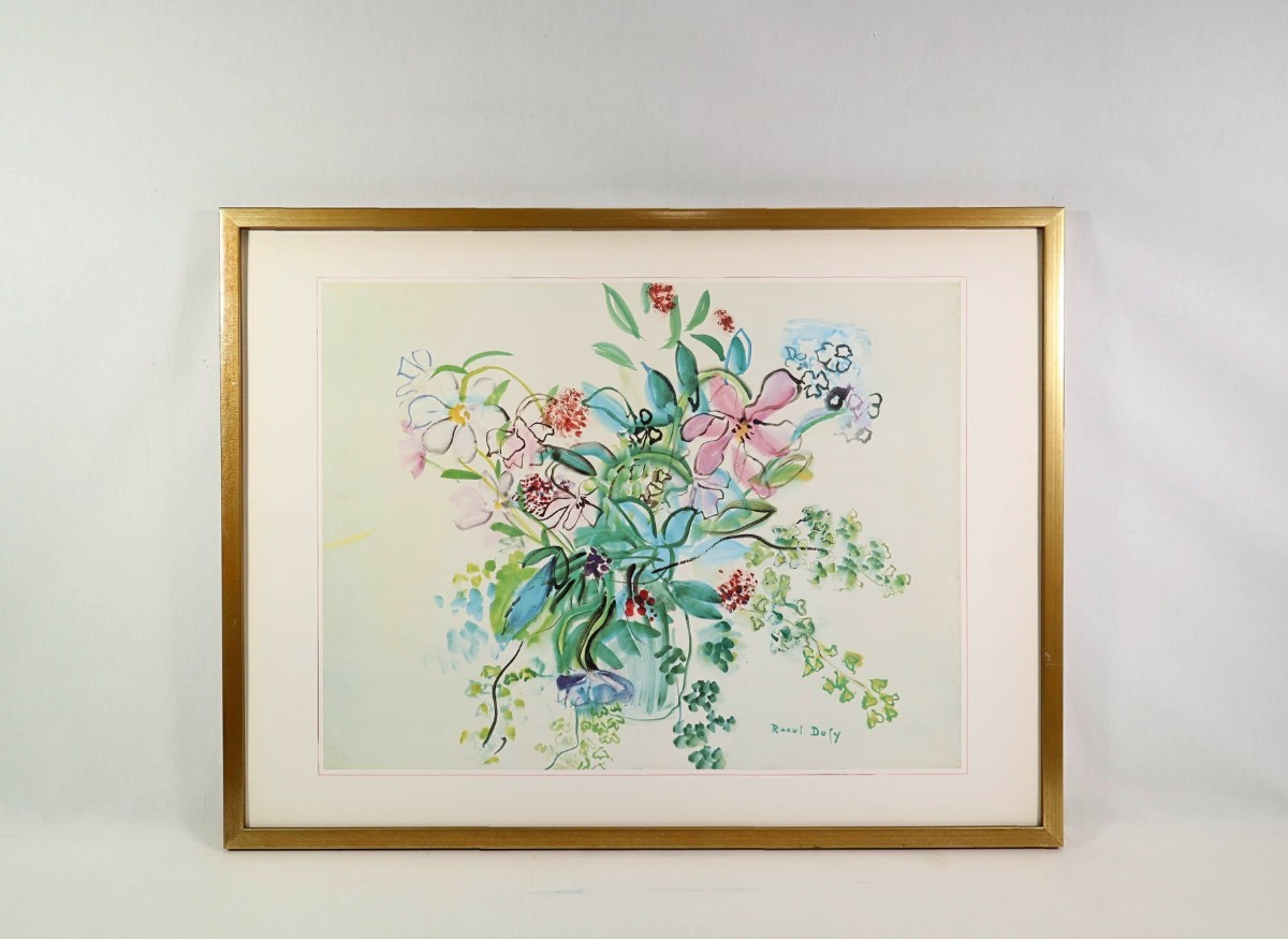 ラウル・デュフィ オフセット「クレマチスの花束」画寸 62.5×48cm 仏人