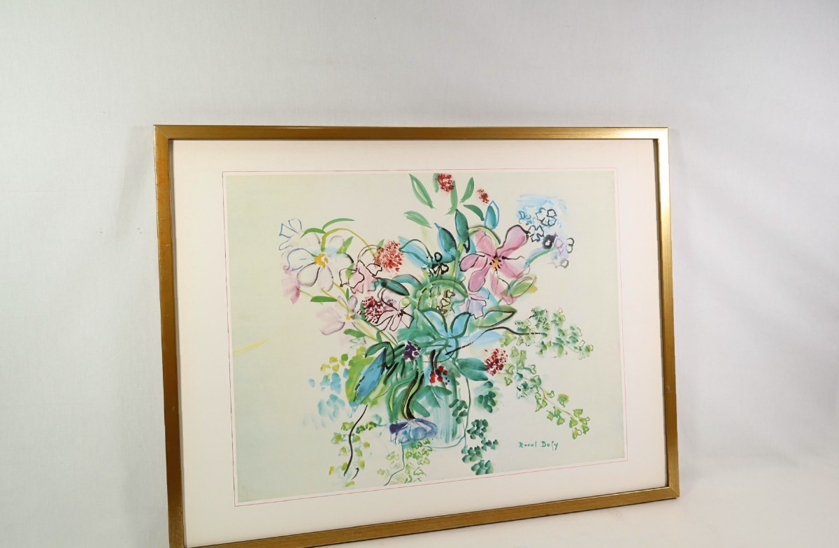 ラウル・デュフィ オフセット「クレマチスの花束」画寸 62.5×48cm 仏人
