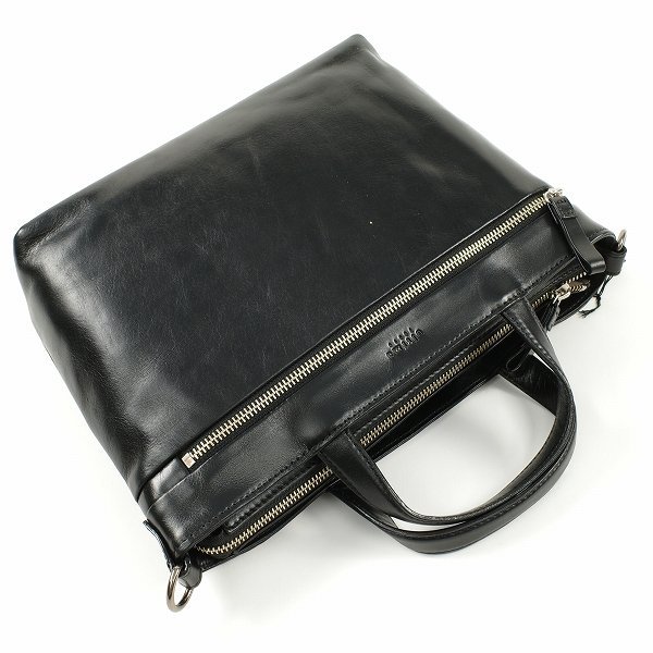 新品1円～★定価2.3万 ultima TOKYO ウルティマ トーキョー メンズ 牛革レザー トリノ 2WAYビジネストートバッグ 黒 ブラック◆3671◆