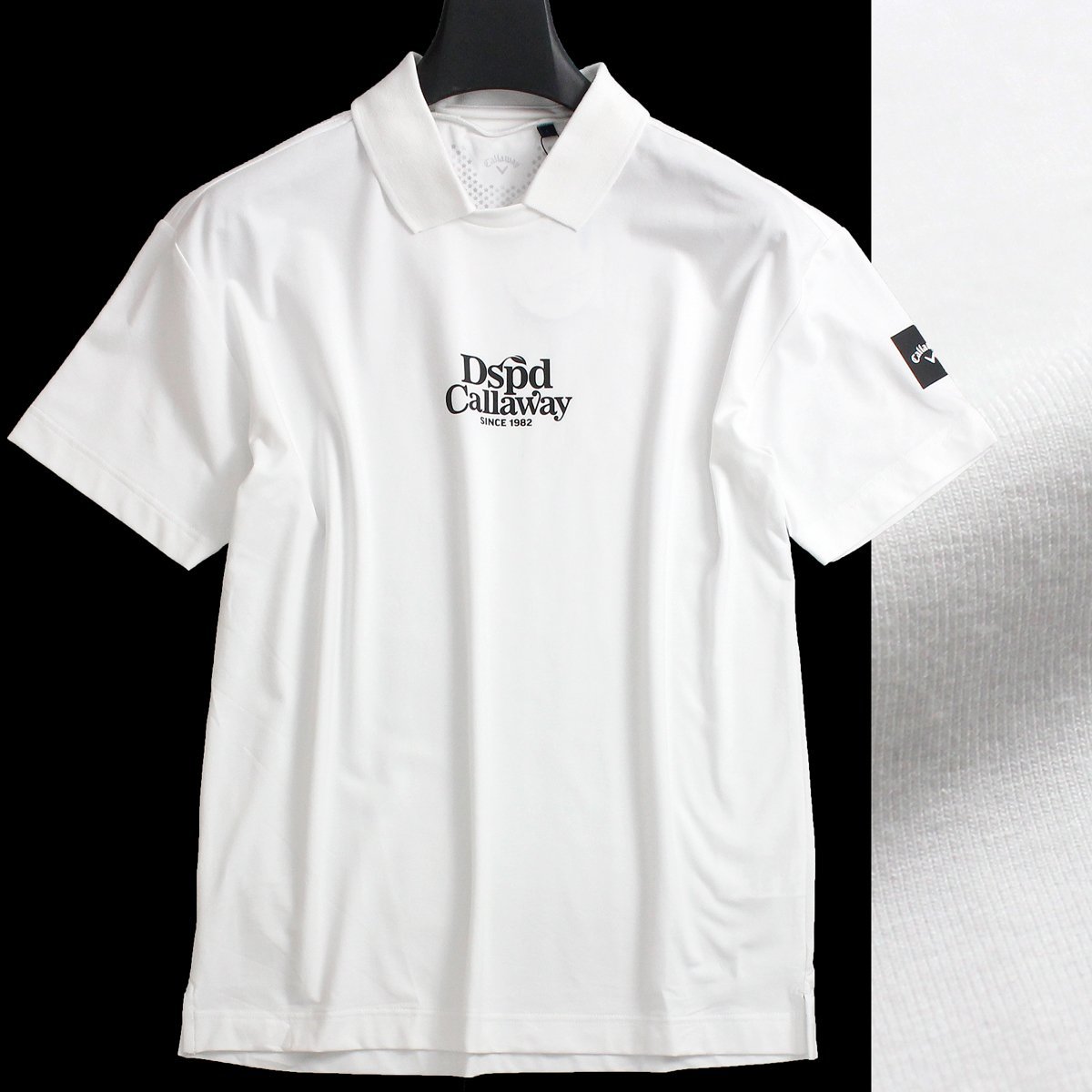新品 キャロウェイ クールフェスタ 2WAY 半袖 ポロシャツ L 春夏 Callaway ゴルフ GOLF ストレッチ Tシャツ 衿取り外し可 白 ◆SS381B