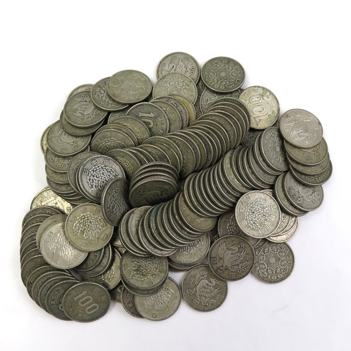 Yahoo!オークション 旧硬貨 100円 百円銀貨 稲穂 72枚/鳳凰 79枚 計