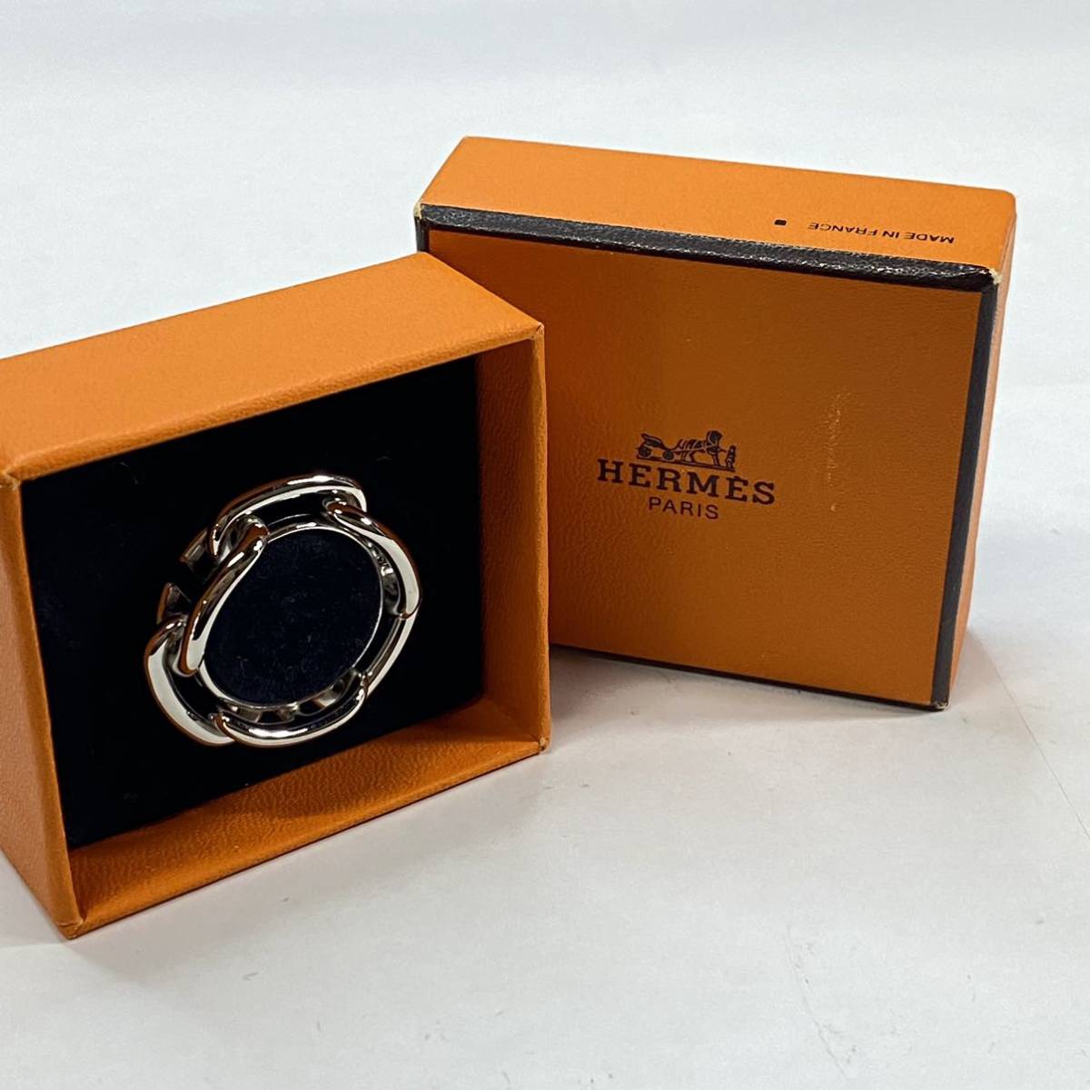 スカーフリング HERMES エルメス - シルバー HERMES(エルメス 